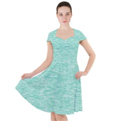 Biscay Green Texture  Cap Sleeve Midi Dress by SpinnyChairDesigns