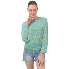 Biscay Green Texture  Banded Bottom Chiffon Top by SpinnyChairDesigns