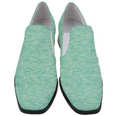 Biscay Green Texture  Women Slip On Heel Loafers by SpinnyChairDesigns