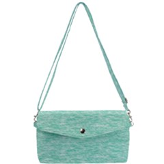 Biscay Green Texture  Removable Strap Clutch Bag by SpinnyChairDesigns