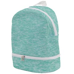 Biscay Green Texture  Zip Bottom Backpack by SpinnyChairDesigns