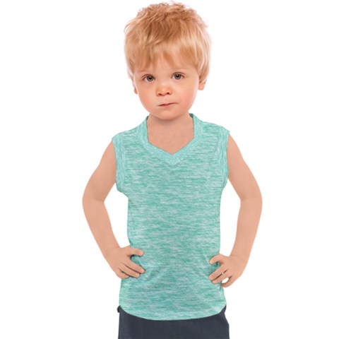 Biscay Green Texture  Kids  Sport Tank Top by SpinnyChairDesigns