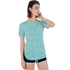 Biscay Green Texture  Perpetual Short Sleeve T-shirt by SpinnyChairDesigns