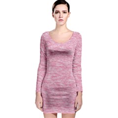 Blush Pink Textured Long Sleeve Bodycon Dress by SpinnyChairDesigns