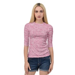 Blush Pink Textured Quarter Sleeve Raglan Tee