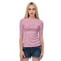 Blush Pink Textured Quarter Sleeve Raglan Tee View1