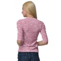 Blush Pink Textured Quarter Sleeve Raglan Tee View2