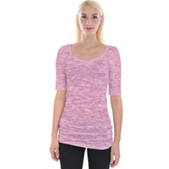 Blush Pink Textured Wide Neckline Tee