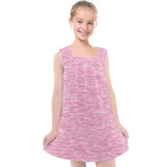 Blush Pink Textured Kids  Cross Back Dress by SpinnyChairDesigns