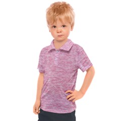 Blush Pink Textured Kids  Polo Tee