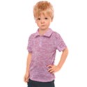 Blush Pink Textured Kids  Polo Tee View1