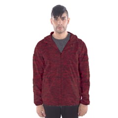 Dark Red Texture Men s Hooded Windbreaker by SpinnyChairDesigns