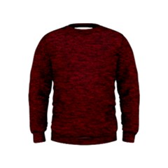 Dark Red Texture Kids  Sweatshirt by SpinnyChairDesigns