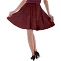 Dark Red Texture A-line Skater Skirt View2