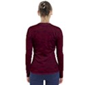 Dark Red Texture V-Neck Long Sleeve Top View2