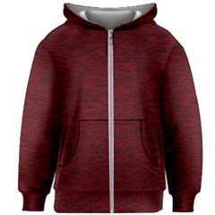 Dark Red Texture Kids  Zipper Hoodie Without Drawstring by SpinnyChairDesigns