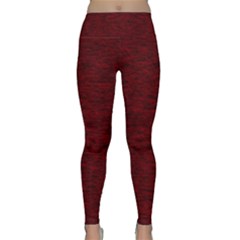 Dark Red Texture Lightweight Velour Classic Yoga Leggings by SpinnyChairDesigns