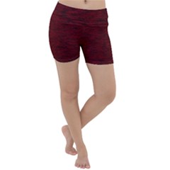 Dark Red Texture Lightweight Velour Yoga Shorts by SpinnyChairDesigns