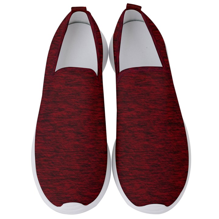 Dark Red Texture Men s Slip On Sneakers