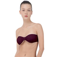 Dark Red Texture Classic Bandeau Bikini Top  by SpinnyChairDesigns