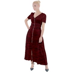 Dark Red Texture Button Up Short Sleeve Maxi Dress by SpinnyChairDesigns