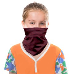 Dark Red Texture Face Covering Bandana (kids) by SpinnyChairDesigns