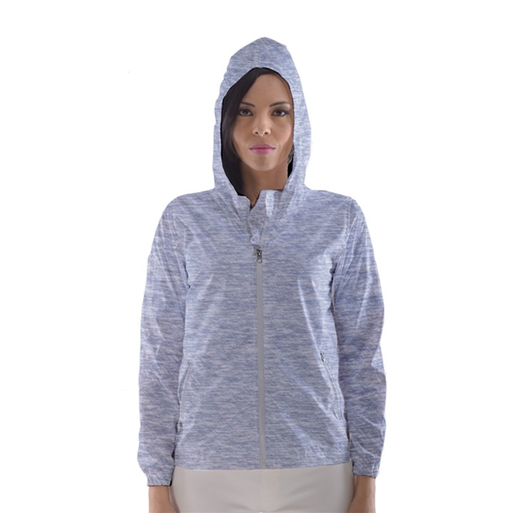 Fade Pale Blue Texture Women s Hooded Windbreaker