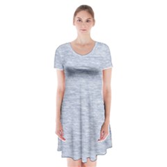 Fade Pale Blue Texture Short Sleeve V-neck Flare Dress by SpinnyChairDesigns