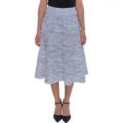 Fade Pale Blue Texture Perfect Length Midi Skirt by SpinnyChairDesigns