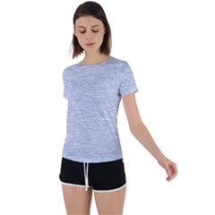 Fade Pale Blue Texture Back Circle Cutout Sports Tee by SpinnyChairDesigns