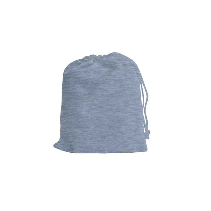 Faded Denim Blue Texture Drawstring Pouch (Small)