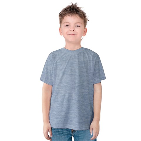 Faded Denim Blue Texture Kids  Cotton Tee by SpinnyChairDesigns