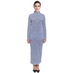 Faded Denim Blue Texture Turtleneck Maxi Dress by SpinnyChairDesigns