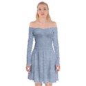 Faded Denim Blue Texture Off Shoulder Skater Dress View1