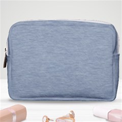 Faded Denim Blue Texture Make Up Pouch (medium) by SpinnyChairDesigns