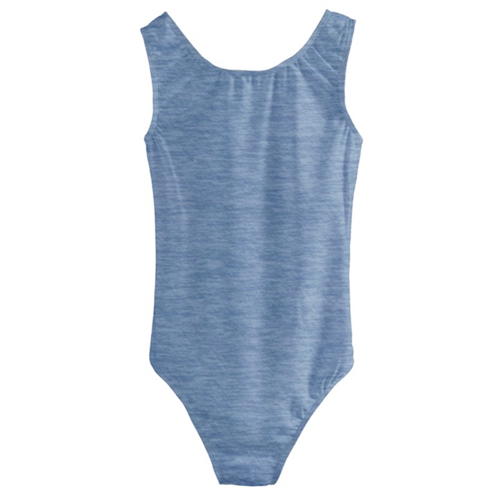 Faded Denim Blue Texture Kids  Cut-Out Back One Piece Swimsuit