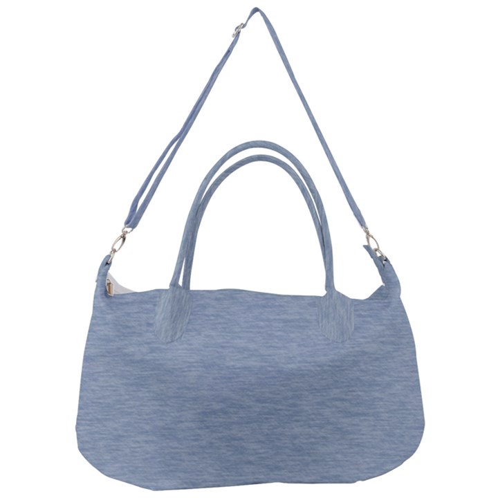 Faded Denim Blue Texture Removal Strap Handbag