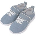 Faded Denim Blue Texture Kids  Velcro Strap Shoes View2