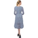 Faded Denim Blue Texture Ruffle End Midi Chiffon Dress View2