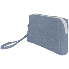 Faded Denim Blue Texture Wristlet Pouch Bag (small) by SpinnyChairDesigns