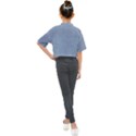 Faded Denim Blue Texture Kids Mock Neck Tee View2