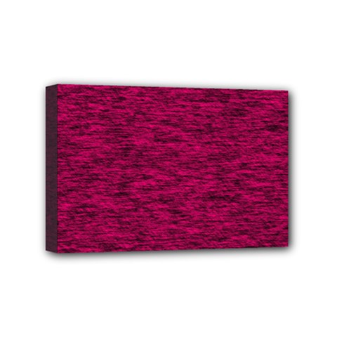 Fuschia Pink Texture Mini Canvas 6  X 4  (stretched) by SpinnyChairDesigns