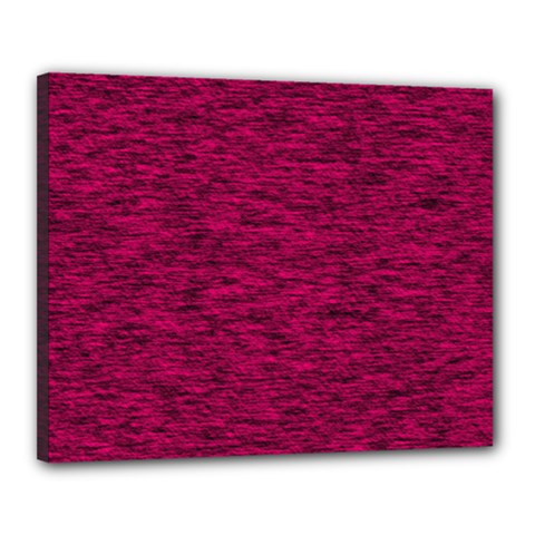 Fuschia Pink Texture Canvas 20  X 16  (stretched) by SpinnyChairDesigns