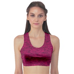 Fuschia Pink Texture Sports Bra by SpinnyChairDesigns