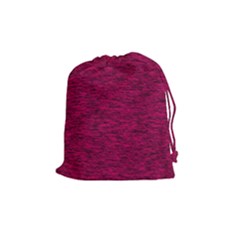 Fuschia Pink Texture Drawstring Pouch (medium) by SpinnyChairDesigns