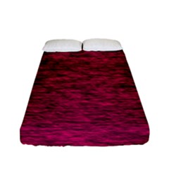 Fuschia Pink Texture Fitted Sheet (full/ Double Size) by SpinnyChairDesigns