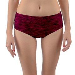 Fuschia Pink Texture Reversible Mid-waist Bikini Bottoms by SpinnyChairDesigns