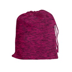 Fuschia Pink Texture Drawstring Pouch (xl) by SpinnyChairDesigns