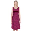 Fuschia Pink Texture Midi Sleeveless Dress View1