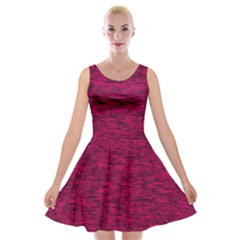 Fuschia Pink Texture Velvet Skater Dress by SpinnyChairDesigns